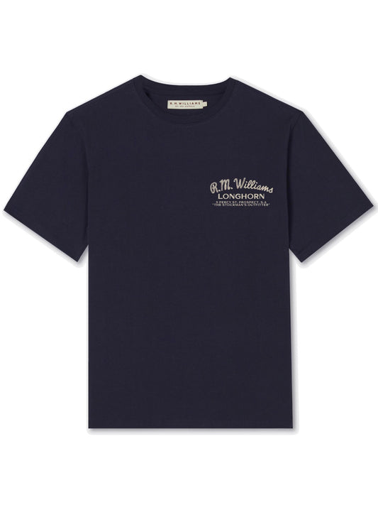 RM Williams S26 Longhorn T Shirt - Navy