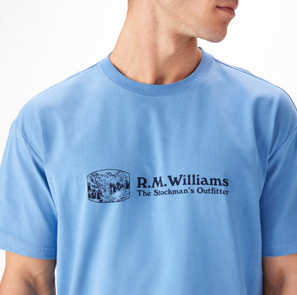 RM Williams S26 Outfitter T Shirt - Soft Blue