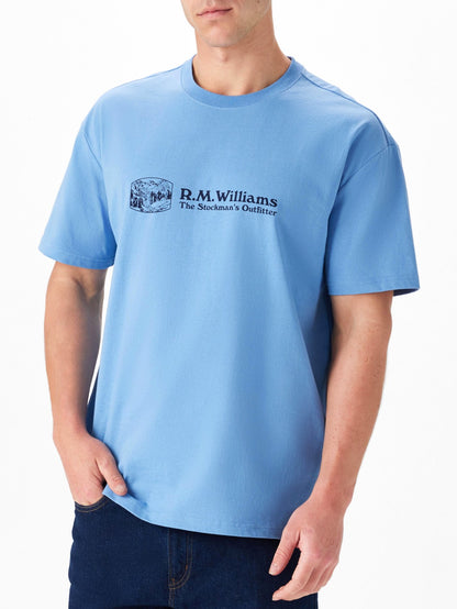 RM Williams S26 Outfitter T Shirt - Soft Blue