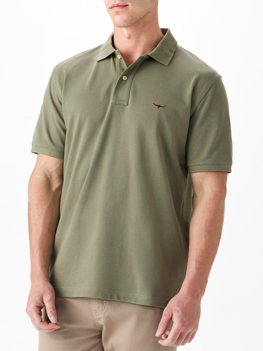 RM Williams S26 Rod Polo Shirt - Dark Olive