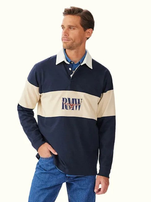 RM Williams S26 Heritage Rugby Jersey - Navy Sand