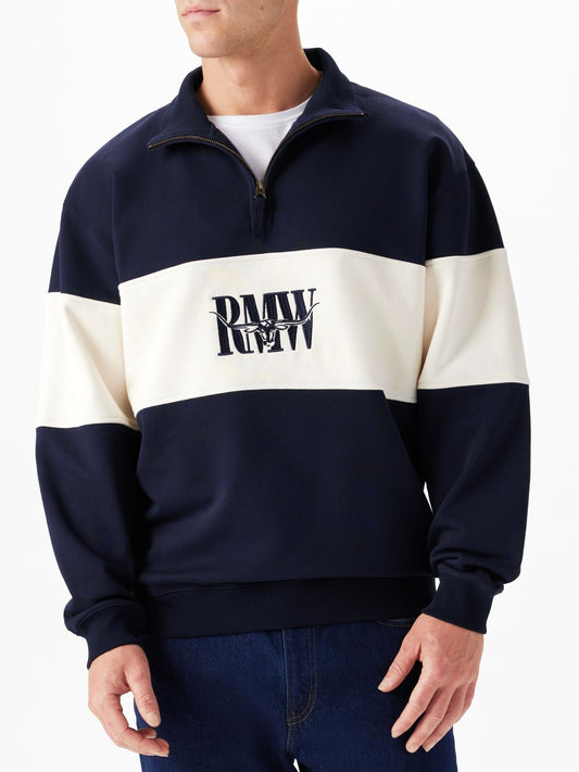 RM Williams S26 Heritage 1/4 Zip Sweatshirt - Navy