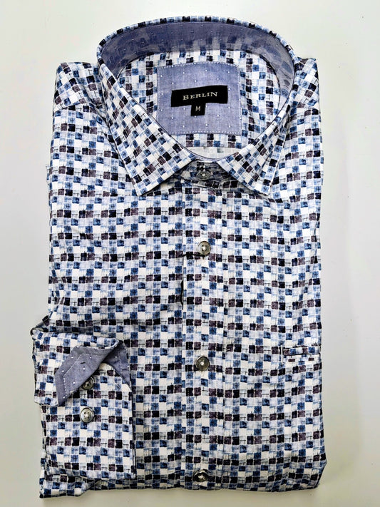 Berlin L534 Chess Satin Print Shirt