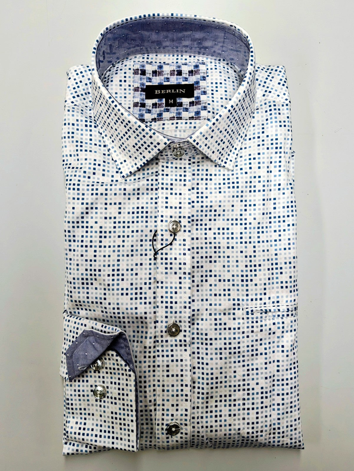 Berlin L543 Small Squares Print Shirt