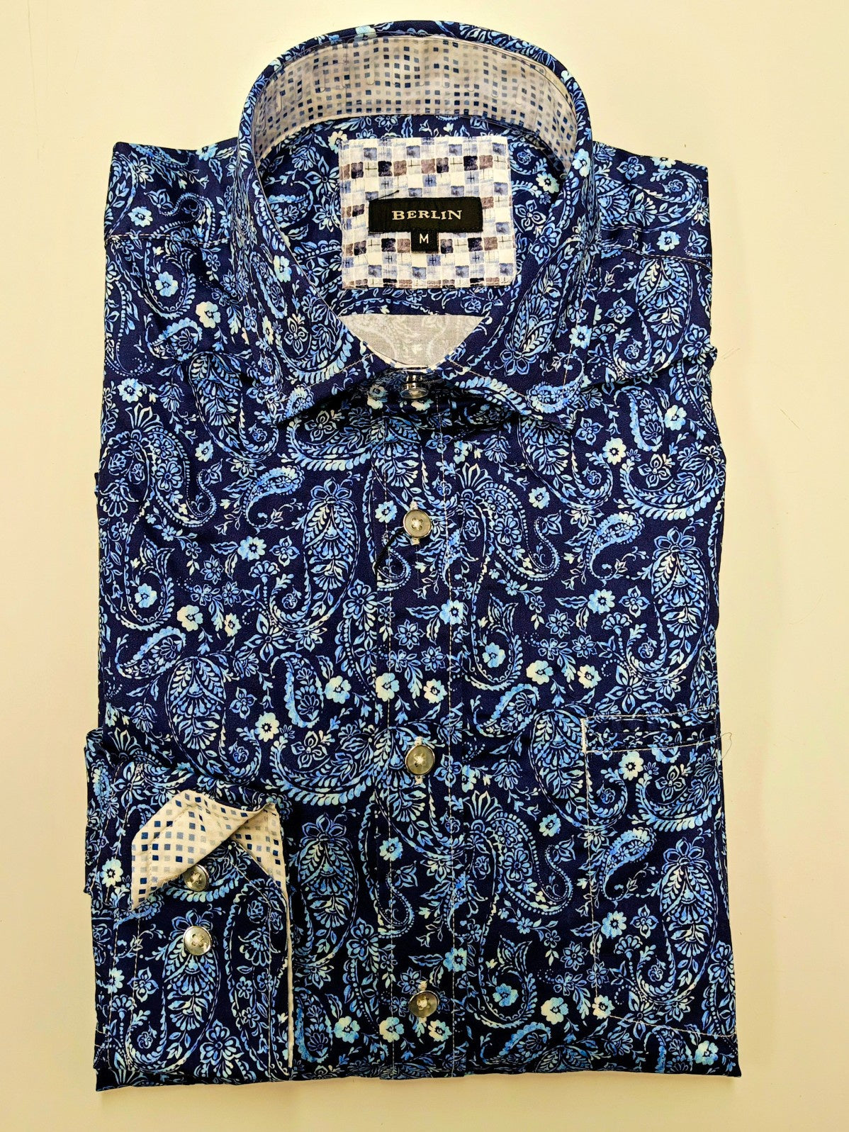Berlin L544 Ringo Paisley Satin Print Shirt