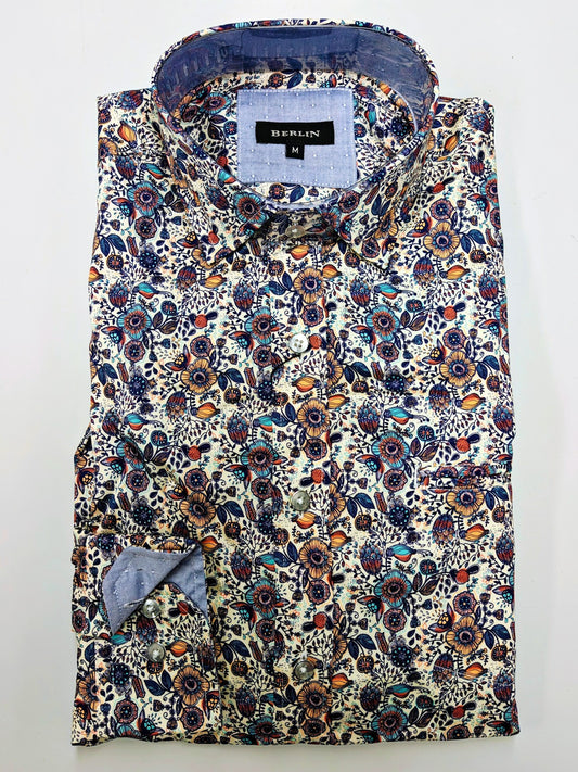 Berlin L548 Manchester Paisley Print Shirt