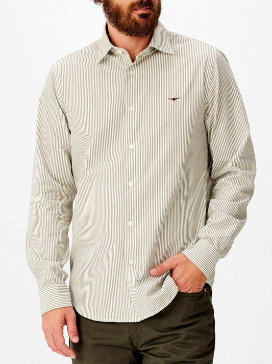RM Williams Sommers Reg Shirt - WhiteGreen