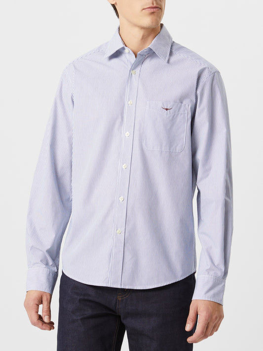 RM Williams W26 Ingham Poplin Stripe Shirt