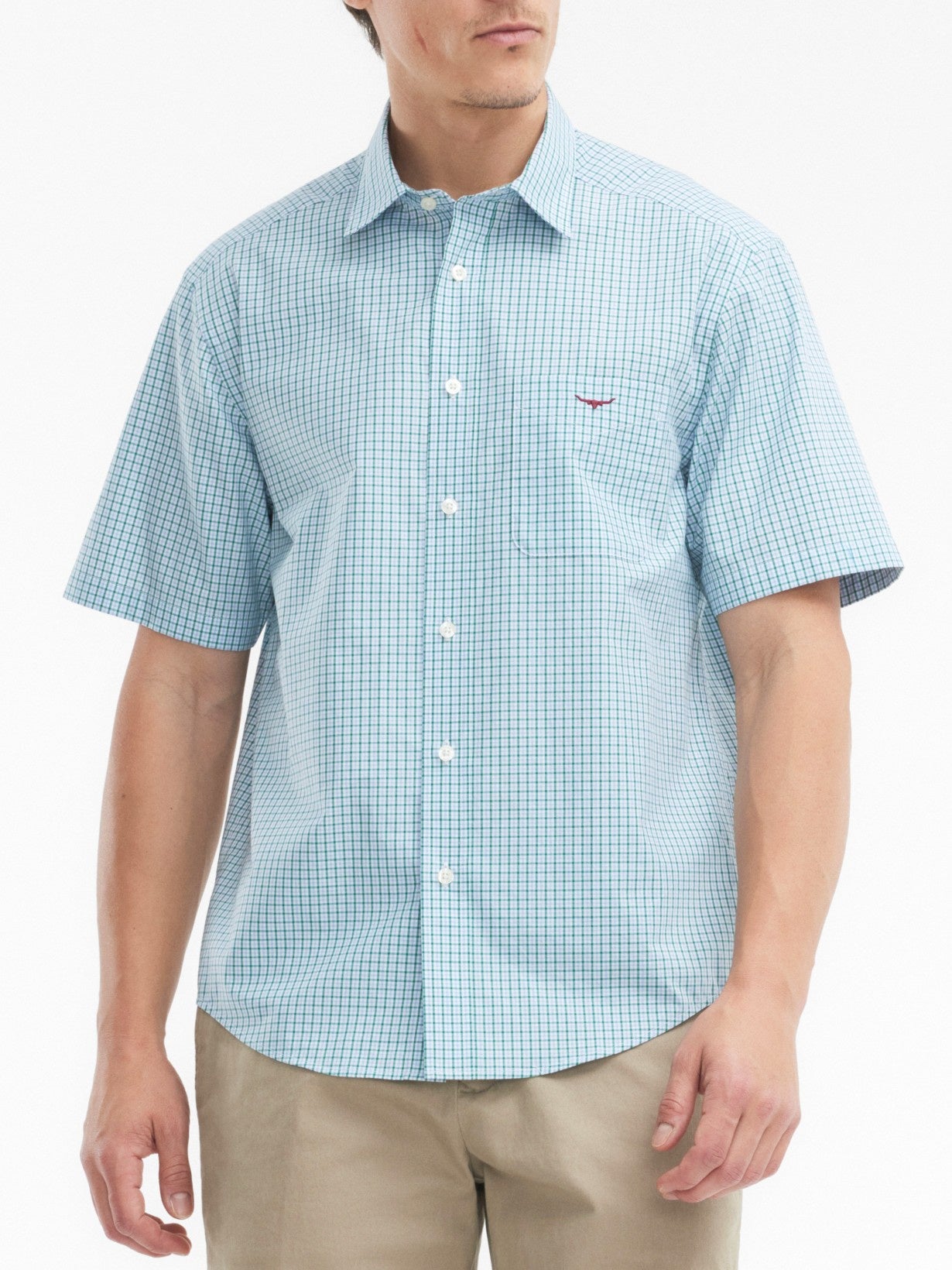 RM Williams S27 Quinn Poplin Check SS Shirt