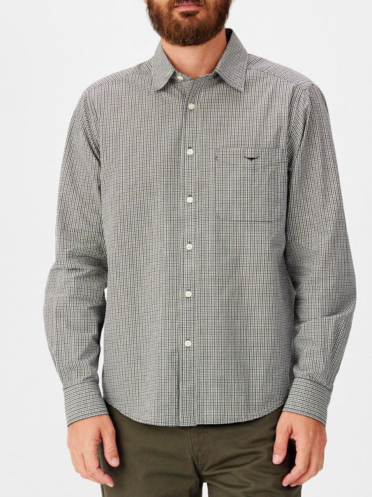 RM Williams S26 Quinn Classic Poplin Shirt - WhtNvyGrn