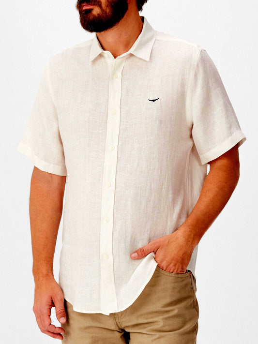 RM Williams S26 Newman Linen SS Shirt - White