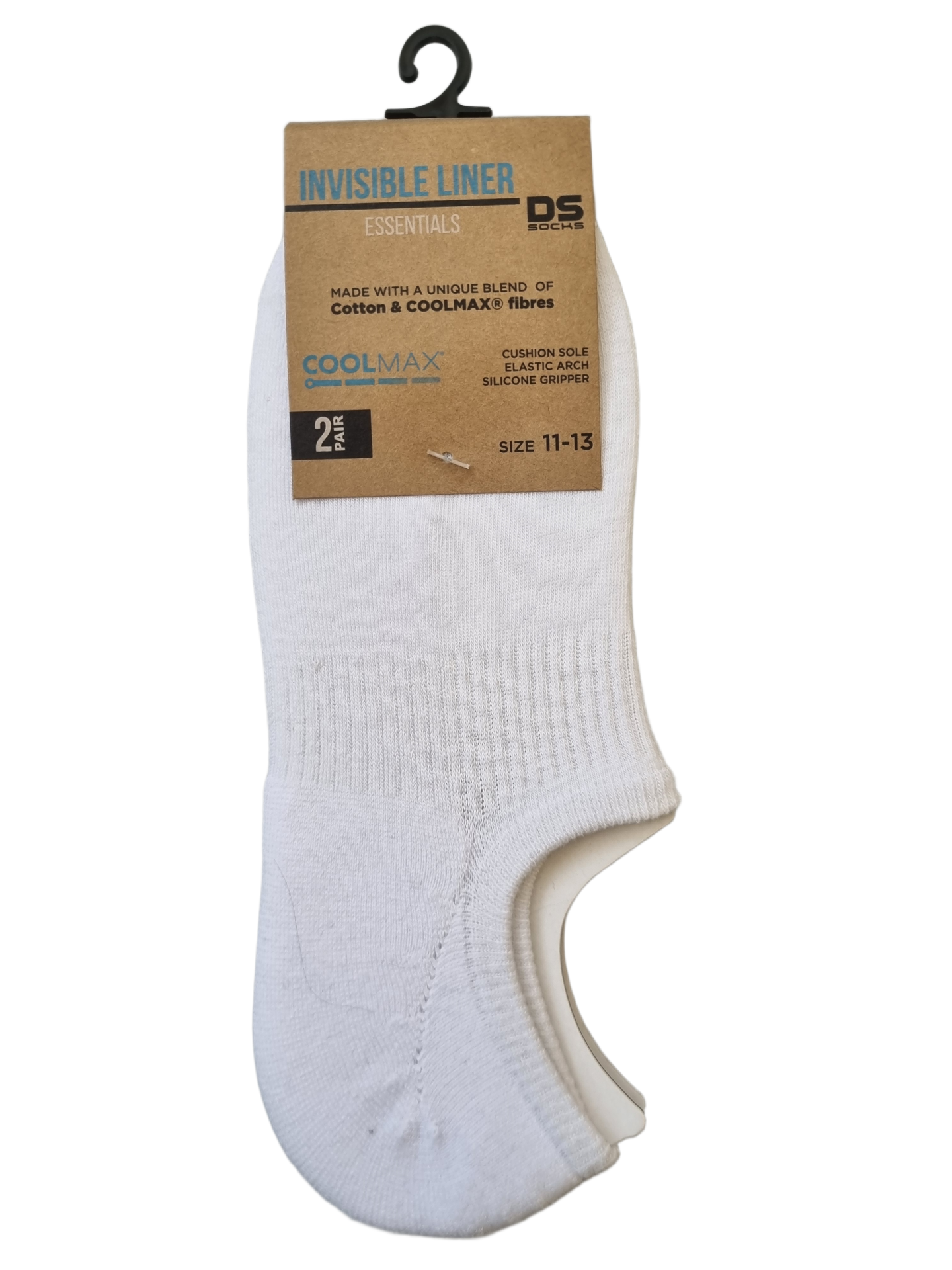 DS  Cotton Coolmax Liner Socks - 2 Pack