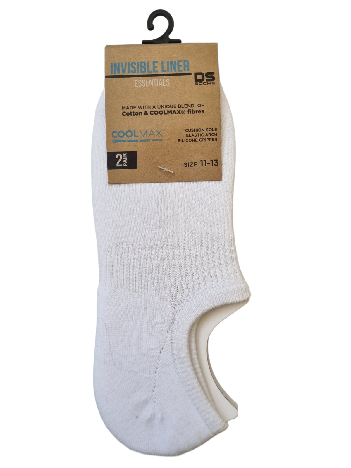 DS  Cotton Coolmax Liner Socks - 2 Pack