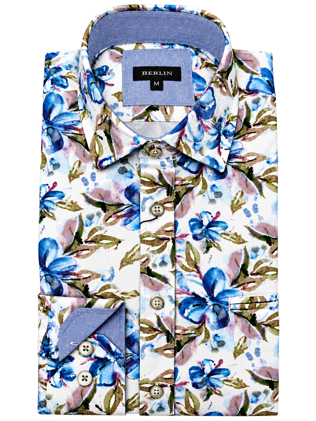 Berlin L551 Seville Floral Satin Print Shirt