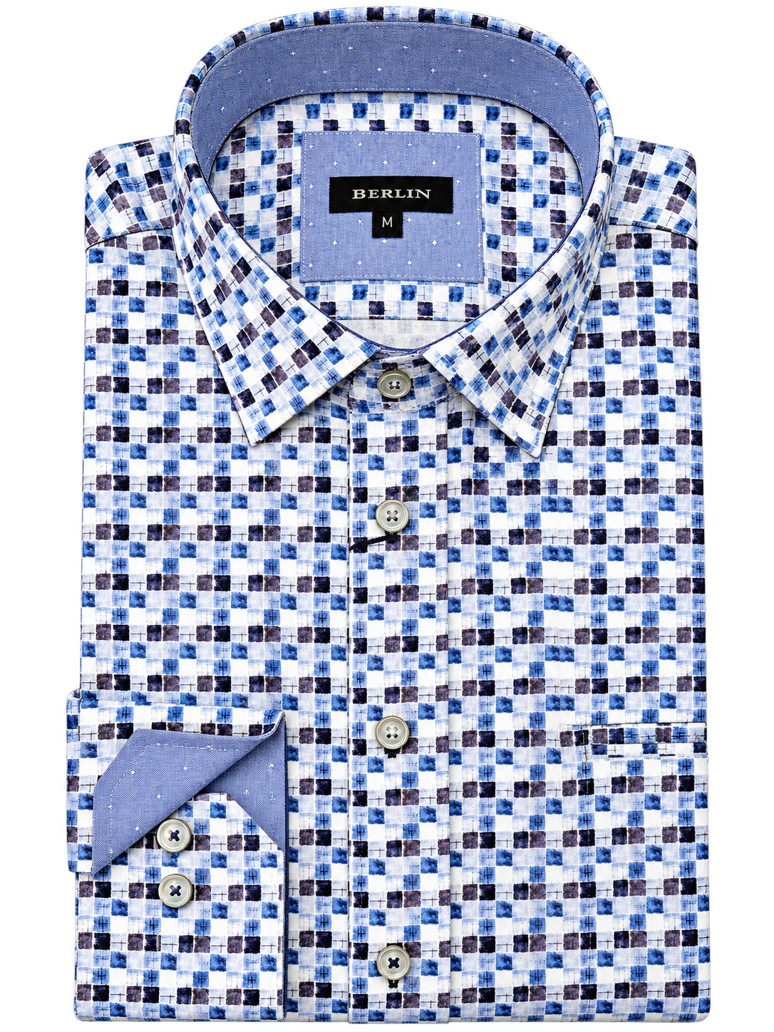 Berlin L534 Chess Satin Print Shirt