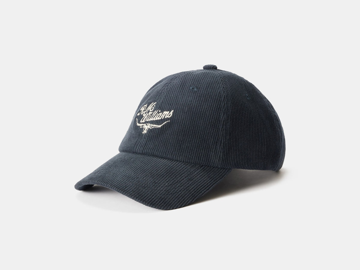 RM Williams W25 Script Longhorn Cord Cap - Slate