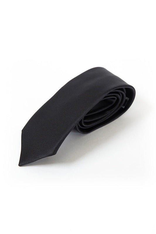 02 Black Satin Tie - Thomson's Suits Ltd - 26266