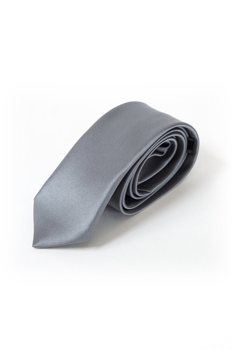 04 Charcoal Satin Tie - Thomson's Suits Ltd - 26268