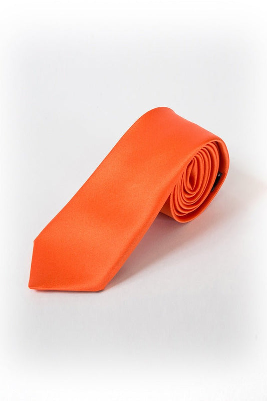 17 Orange Satin Tie - Thomson's Suits Ltd - 26281