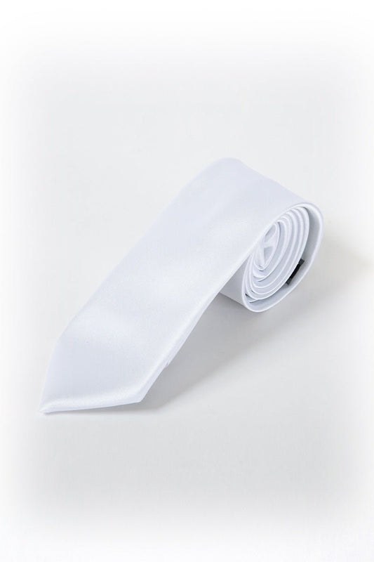 20 White Satin Tie - Thomson's Suits Ltd - 26284