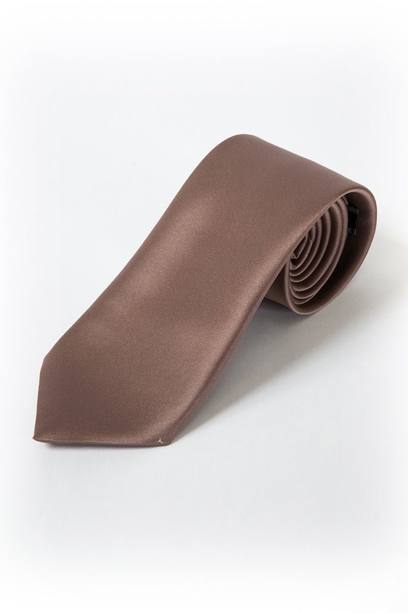 23 Taupe Satin Tie - Thomson's Suits Ltd - 26287