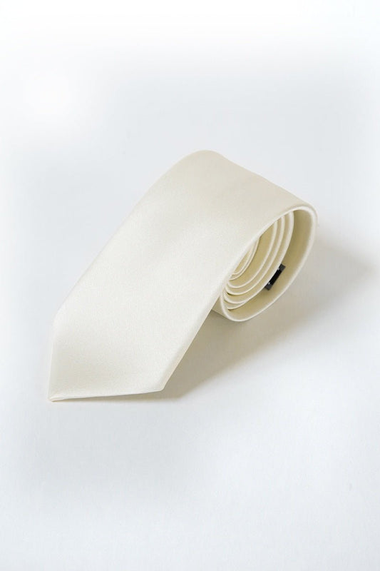 25 Ivory Satin Tie - Thomson's Suits Ltd - 26289