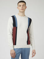 Ben Sherman Intarsia Stripe Crew Sweatshirt