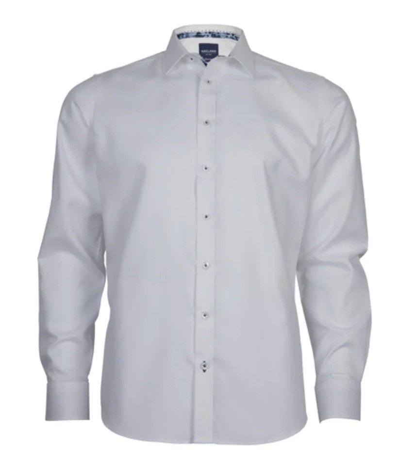 Abelard Micro Herringbone Shirt - Thomson's Suits Ltd - White - S - 63423