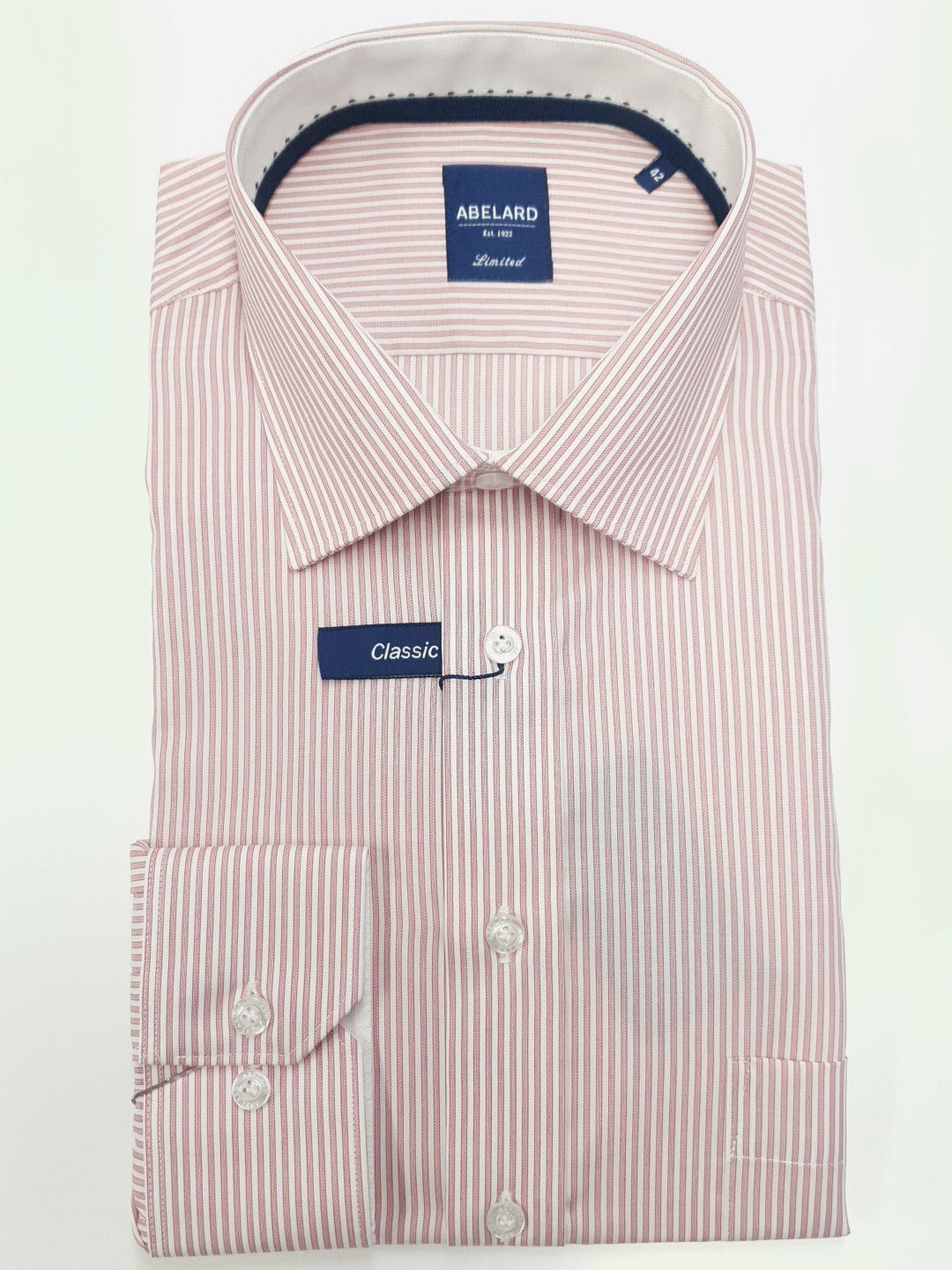 Abelard S22 Dapple Fine Stripe Shirt - Thomson's Suits Ltd - Red - 40 - 64042