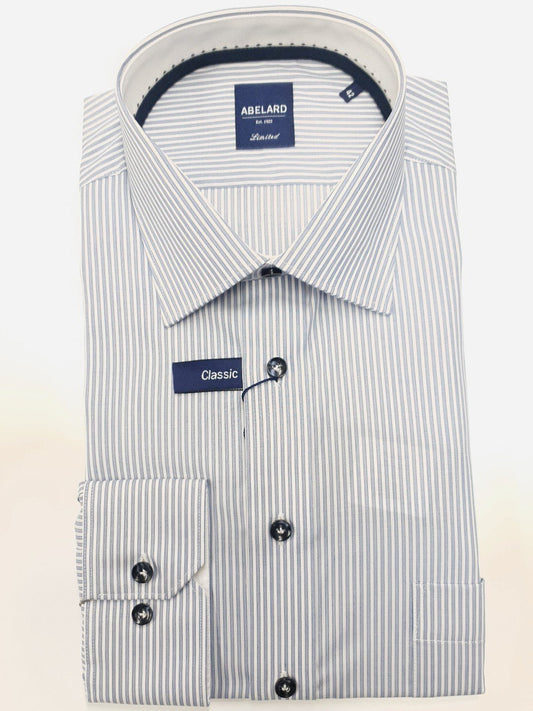 Abelard S22 Dapple Fine Stripe Shirt - Thomson's Suits Ltd - Ink - 40 - 64035