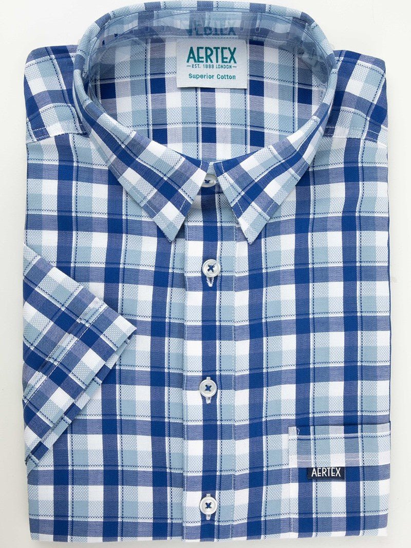 Aertex FYM167 Glastonbury LS Shirt - Thomson's Suits Ltd - Blue - S - 57666