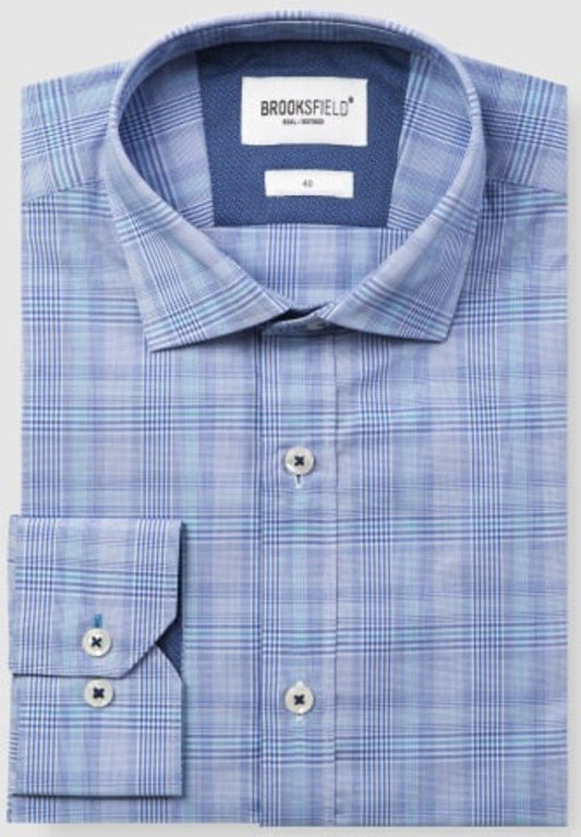 Brooksfield BFC1584 Shirt - Thomson's Suits Ltd - Aqua - 39 - 40290