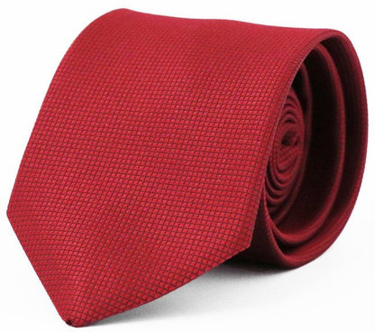 Fellini Classic Jacquard Tie - Thomson's Suits Ltd - Red - - 37531