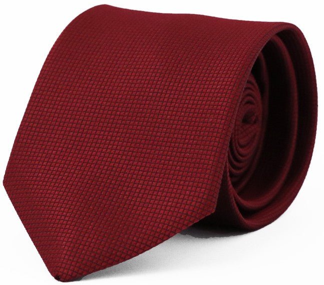 Fellini Classic Jacquard Tie - Thomson's Suits Ltd - Burgundy - - 37533