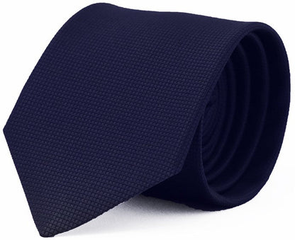 Fellini Classic Jacquard Tie - Thomson's Suits Ltd - Navy - - 37539