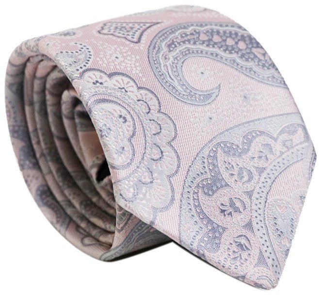 Fellini Luxe Paisley Tie - Thomson's Suits Ltd - Pink - - 37552