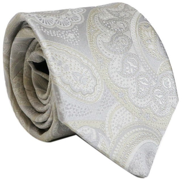 Fellini Luxe Paisley Tie - Thomson's Suits Ltd - Champagne - - 37550