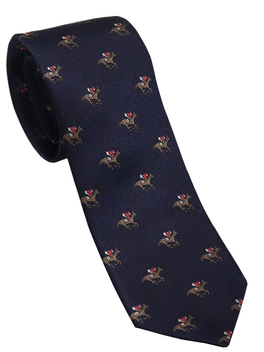 Harry Knight Esq. Horse Racing Tie - Thomson's Suits Ltd - Navy - - 46356