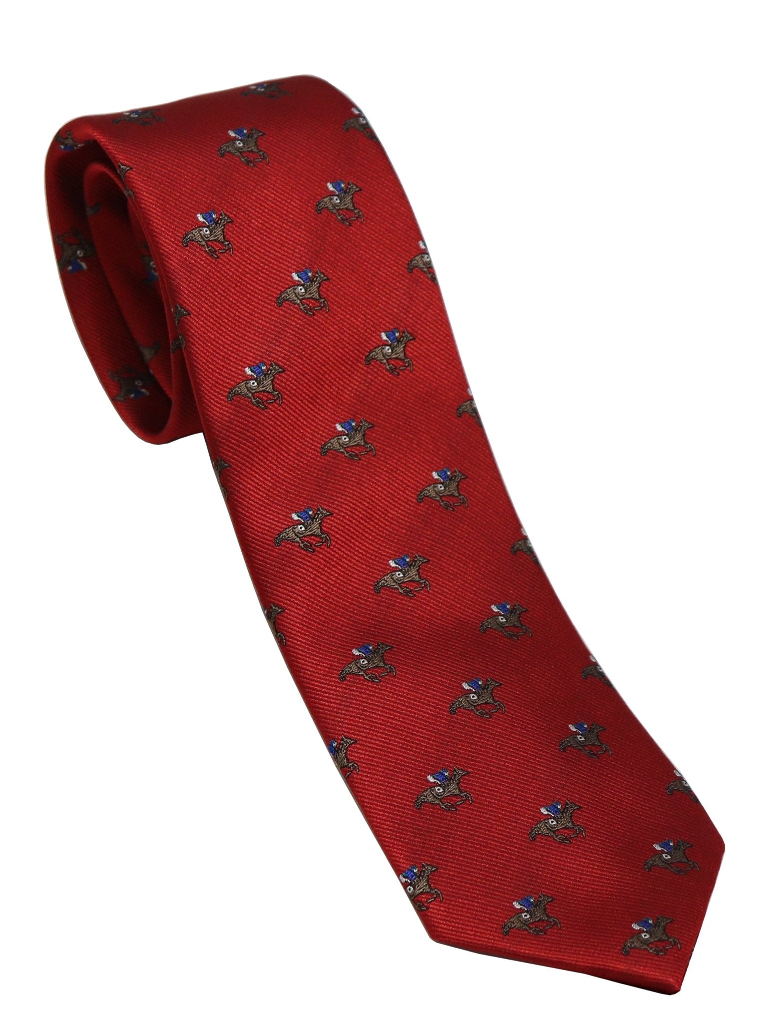 Harry Knight Esq. Horse Racing Tie - Thomson's Suits Ltd - Red - - 46946