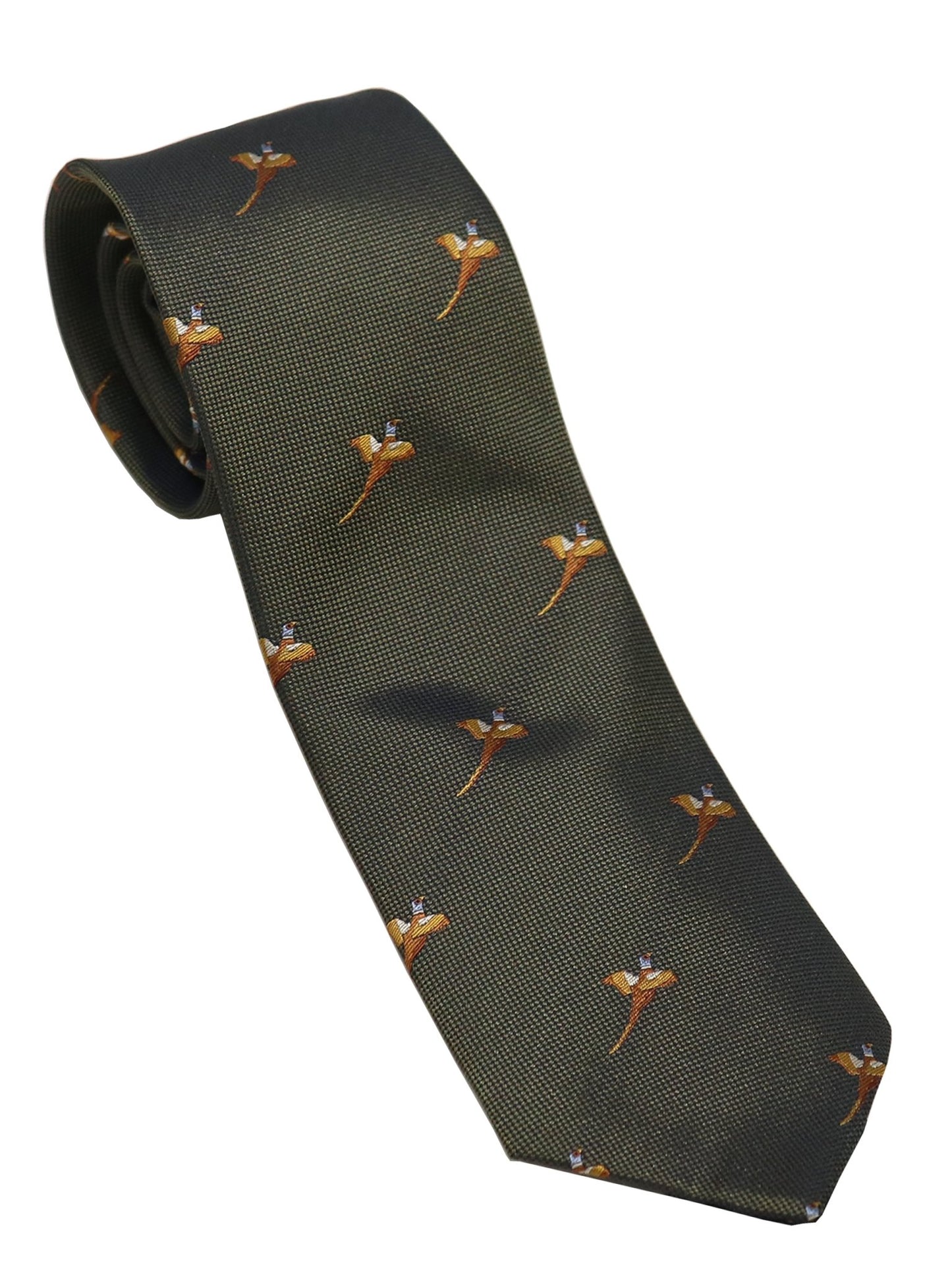 Harry Knight Esq. Pheasant Silk Tie - Thomson's Suits Ltd - Green - - 41346