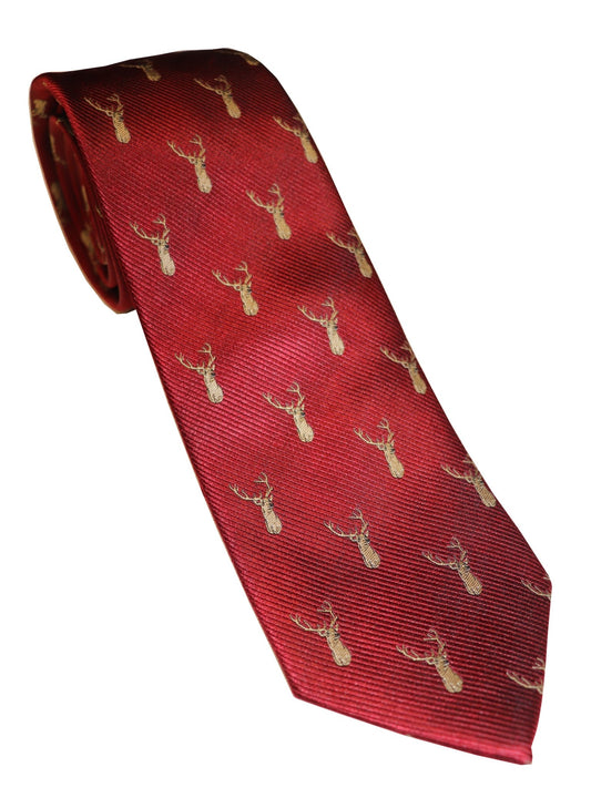 Harry Knight Esq. Stag Tie - Thomson's Suits Ltd - Red - - 51228