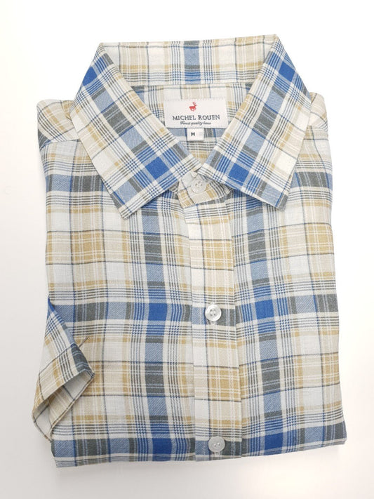 Michel Rouen Printed Linen Shirt - Thomson's Suits Ltd - Multi - M - 64067