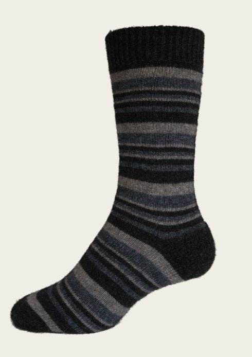 Noble Wilde Mini Stripe Socks - Thomson's Suits Ltd - CharcoalBase - M - 49702