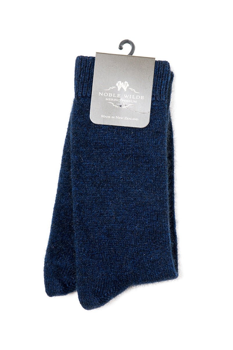 Noble Wilde Possum Merino Socks - Thomson's Suits Ltd - Bluewash - M - 6400