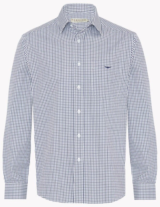 RMW Collins Twill Shirt - Thomson's Suits Ltd - Blue Check - S - 25462