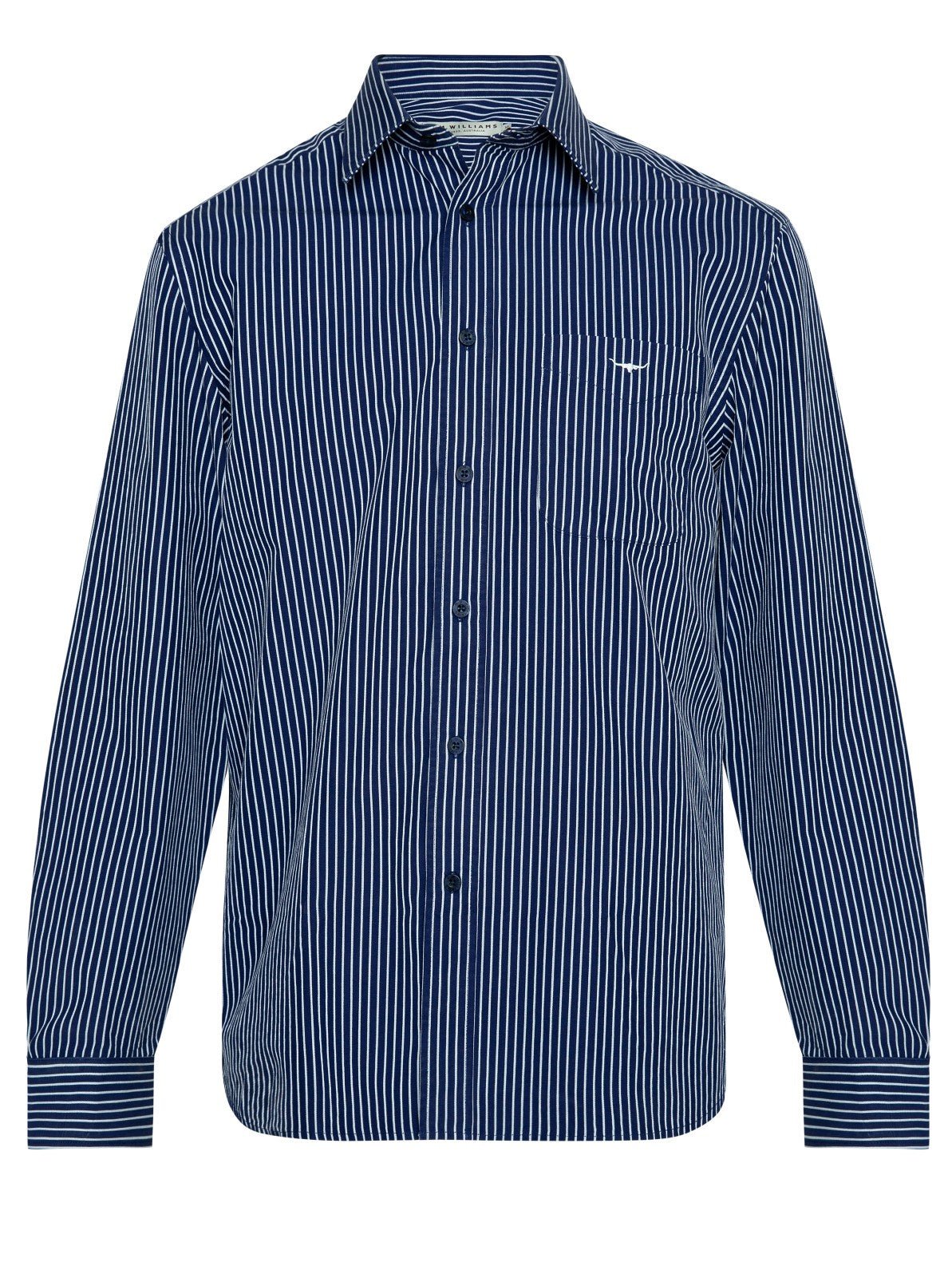 RMW W21 Twill Combo Collins Shirt - Thomson's Suits Ltd - NavyWhite - S - 47716