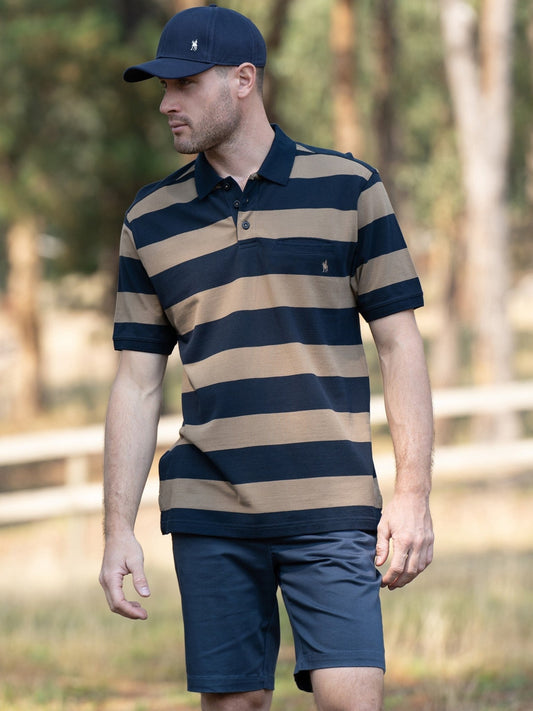 Thomas Cook Roma Polo Shirt - Thomson's Suits Ltd - NavyTan - M - 58346