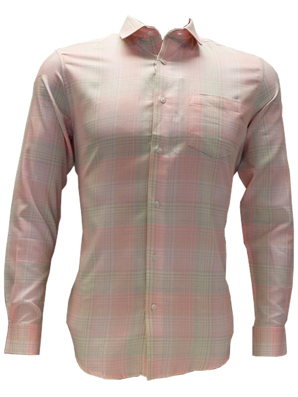 Vigami Pastel Check Shirt - Thomson's Suits Ltd - Pink - M - 65508