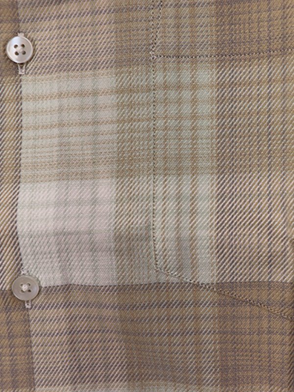 Vigami Pastel Check Shirt - Thomson's Suits Ltd - Sand - M - 65510