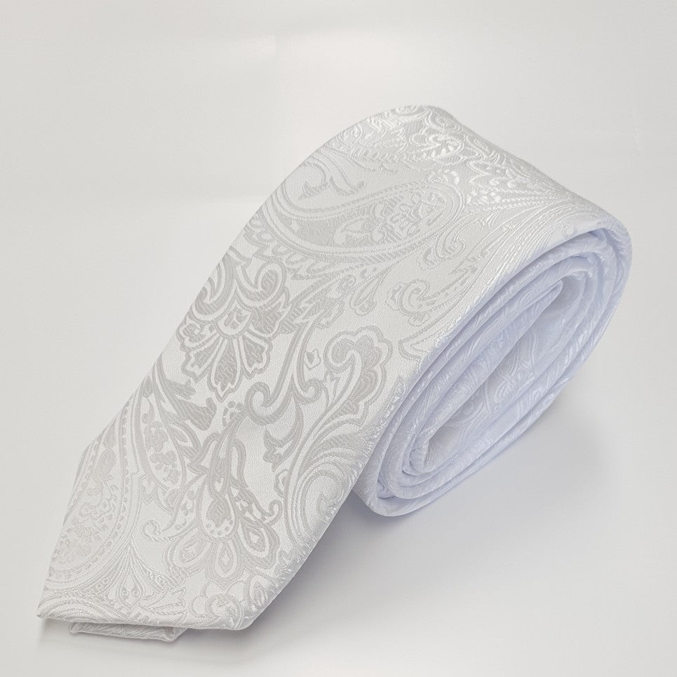 Zenith Paisley Ties - Thomson's Suits Ltd - White - - 63946